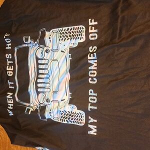 Black Graphic Tank with Jeep Design Closet Closeout All Tops 5.00 Firm